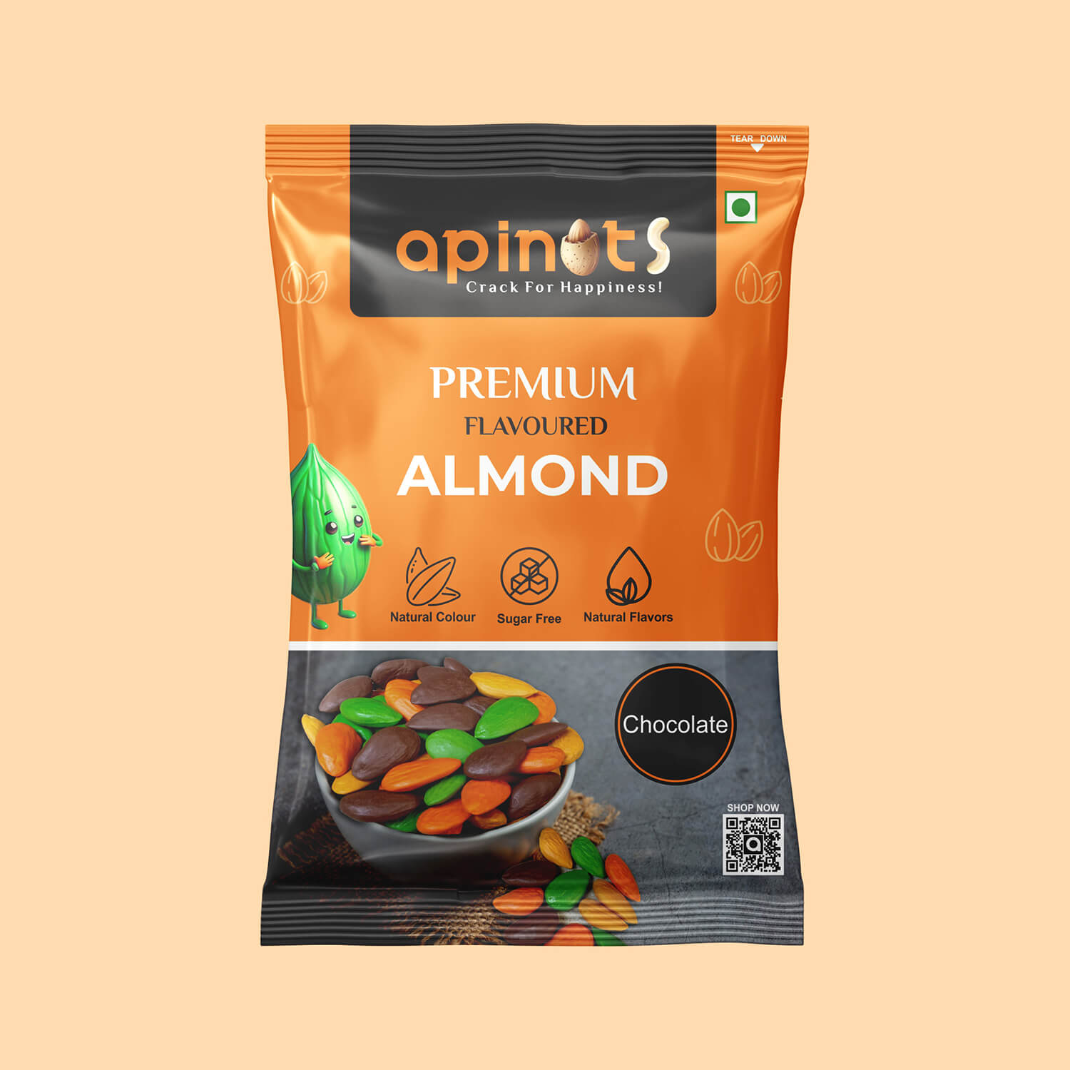 Apinuts Flavoured Almond CHOCOLATE 30gm